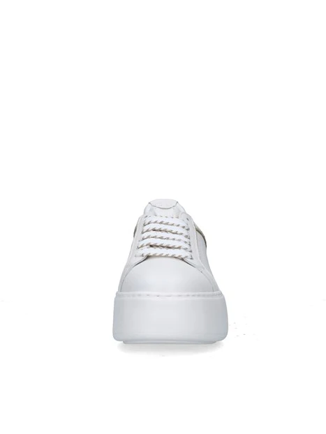SNEAKERS PLATFORM J-002 DONNA BIANCO ORO