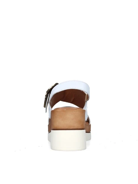 SANDALI CON ZEPPA TS71184 DONNA BIANCO