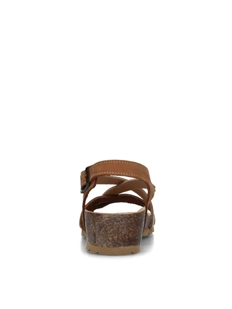 SANDALI CON ZEPPA 12A826 DONNA MARRONE