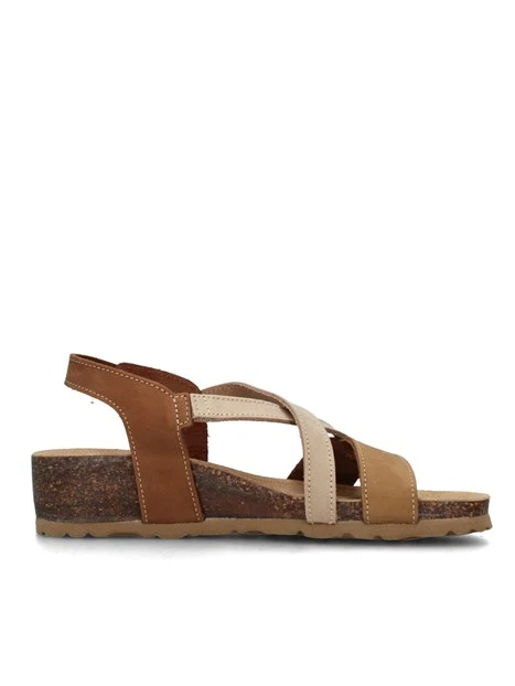 SANDALI CON ZEPPA 12A826 DONNA MARRONE