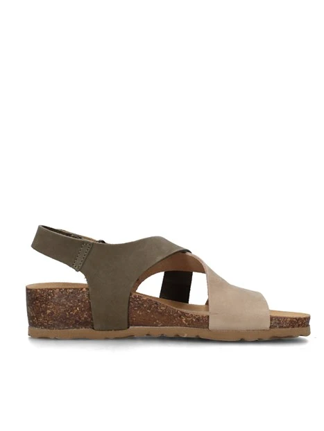 SANDALI CON ZEPPA 12A2390 DONNA BEIGE VERDONE