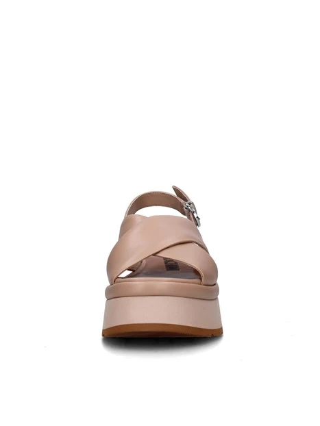SANDALI CON ZEPPA TL114 DONNA BEIGE