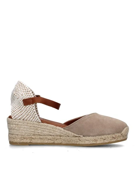 SANDALI CON ZEPPA 1757 ESPADRILLAS DONNA BEIGE