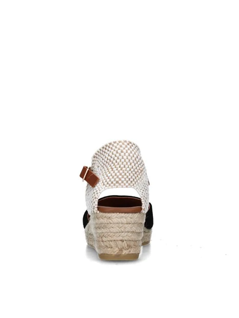 SANDALI CON ZEPPA 1757 ESPADRILLAS DONNA NERO