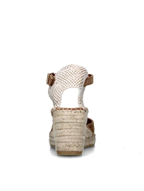 SANDALI CON ZEPPA 1743 ESPADRILLAS DONNA CUOIO