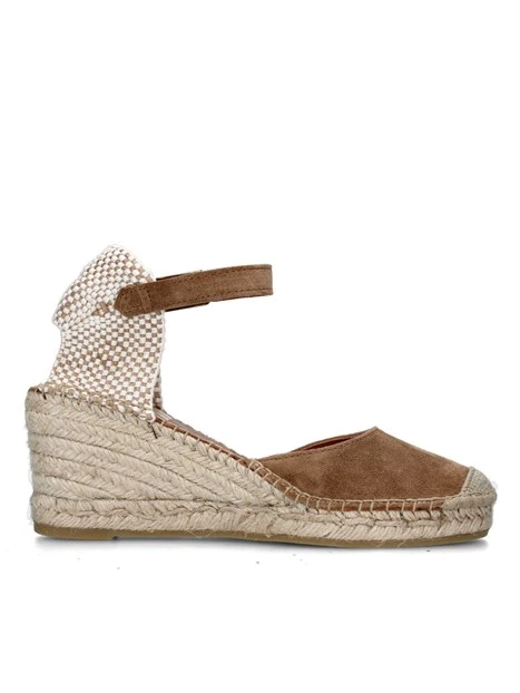 SANDALI CON ZEPPA 1743 ESPADRILLAS DONNA CUOIO