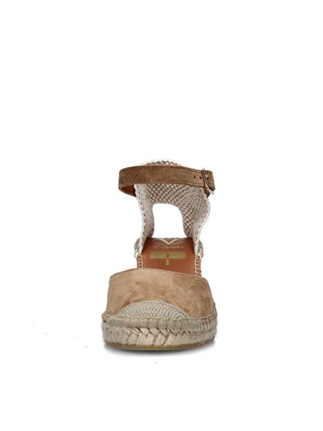 SANDALI CON ZEPPA 1743 ESPADRILLAS DONNA CUOIO