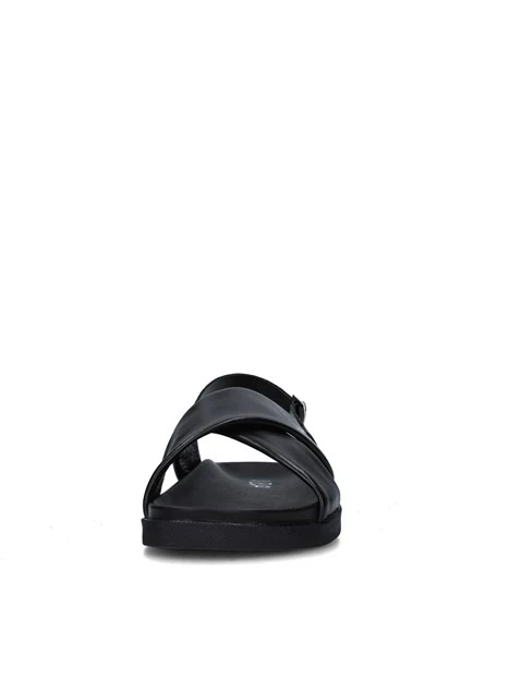 SANDALI CON ZEPPA SW025106 DONNA NERO