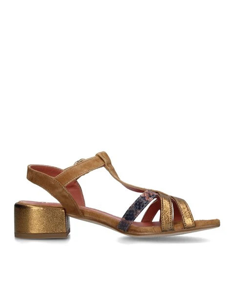SANDALI TACCO BASSO 113M DONNA BRONZO