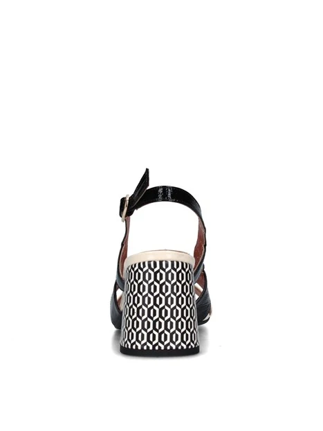 SANDALI TACCO ALTO D104Z DONNA BIANCO NERO