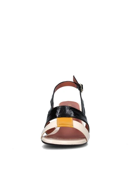 SANDALI TACCO ALTO D104Z DONNA BIANCO NERO