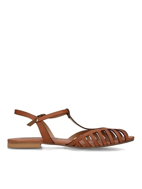 SANDALI TACCO BASSO V-STROMBOLI DONNA CUOIO