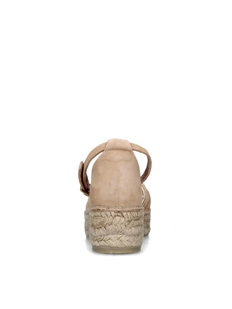 SANDALI CON LA ZEPPA TORGOS ESPADRILLAS DONNA BEIGE CHIARO