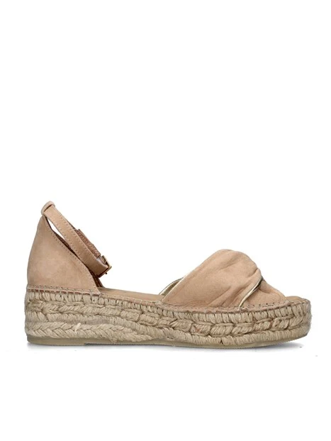 SANDALI CON LA ZEPPA TORGOS ESPADRILLAS DONNA BEIGE CHIARO