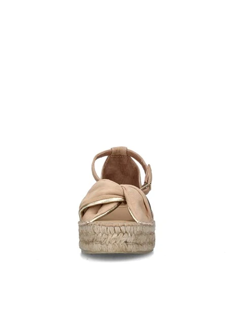 SANDALI CON LA ZEPPA TORGOS ESPADRILLAS DONNA BEIGE CHIARO