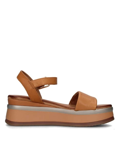 SANDALI CON ZEPPA A98019 DONNA CUOIO