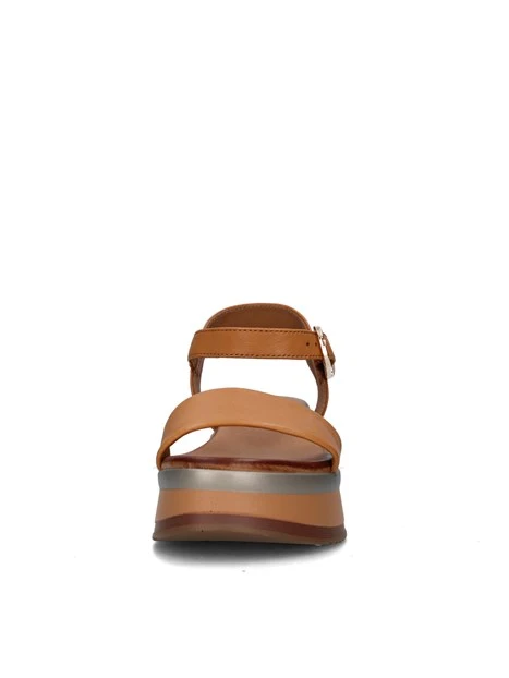 SANDALI CON ZEPPA A98019 DONNA CUOIO