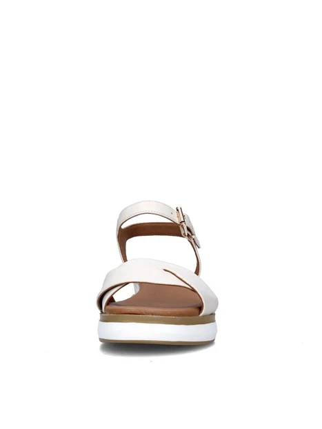 SANDALI CON ZEPPA 113017 DONNA BEIGE