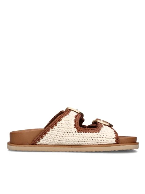 CIABATTE 396024 DONNA BEIGE MARRONE