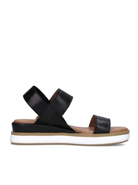 SANDALI CON ZEPPA 113013 DONNA NERO