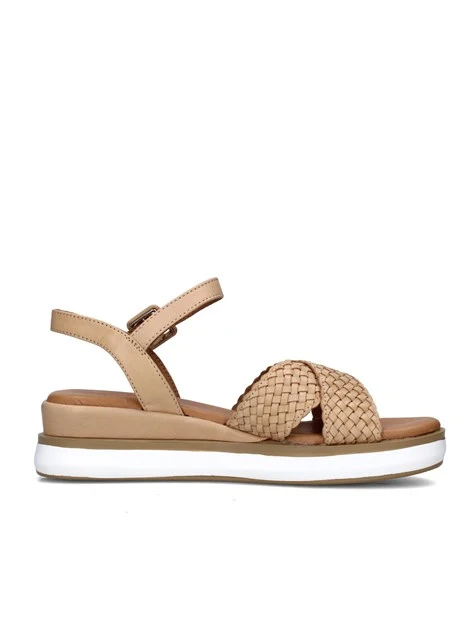 SANDALI CON ZEPPA 113065 DONNA BEIGE