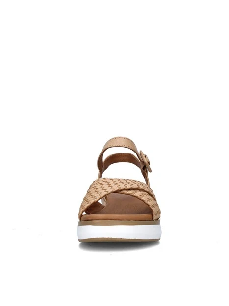 SANDALI CON ZEPPA 113065 DONNA BEIGE