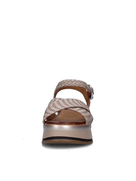 SANDALI CON ZEPPA A98020 DONNA BEIGE SCURO