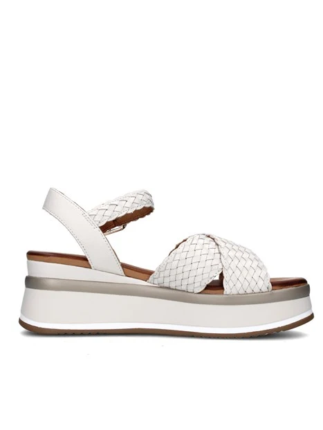 SANDALI CON ZEPPA A98020 DONNA BEIGE