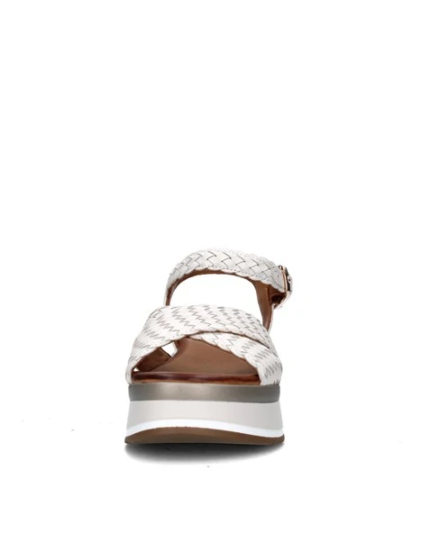 SANDALI CON ZEPPA A98020 DONNA BEIGE