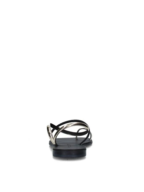 SANDALI TACCO BASSO 63-T DONNA NERO