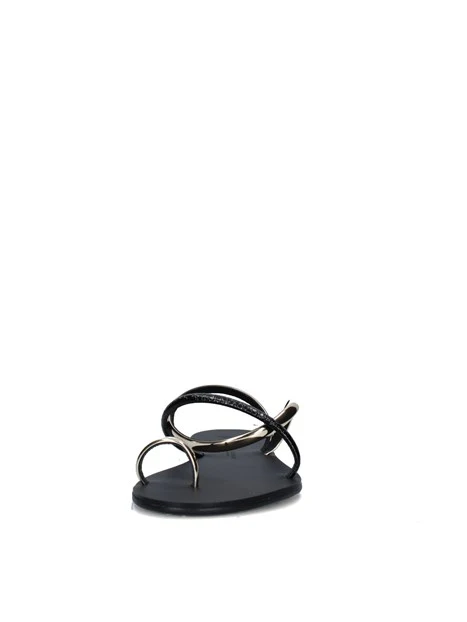 SANDALI TACCO BASSO 63-T DONNA NERO