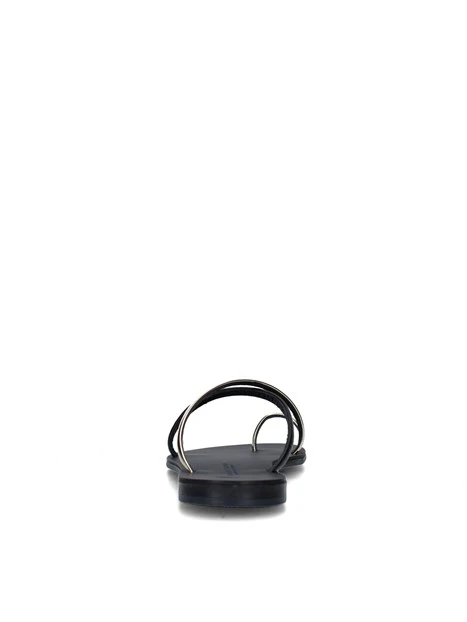 SANDALI TACCO BASSO 5L-T DONNA NERO