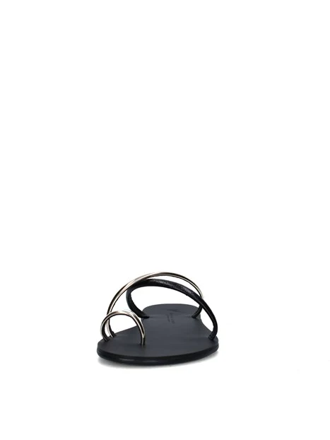 SANDALI TACCO BASSO 5L-T DONNA NERO