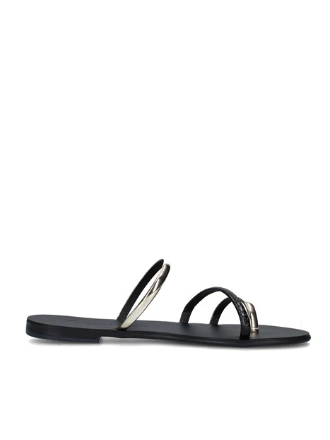 SANDALI TACCO BASSO 27-T DONNA NERO