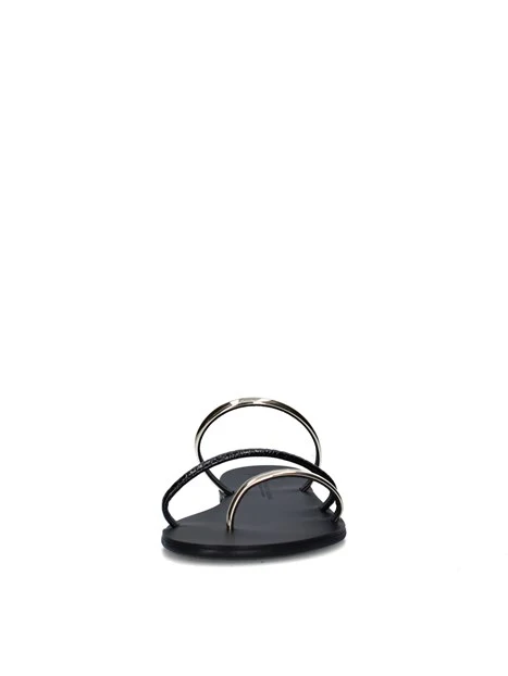 SANDALI TACCO BASSO 27-T DONNA NERO