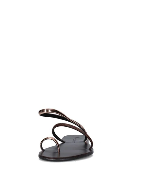 SANDALI TACCO BASSO 63-T DONNA MARRONE