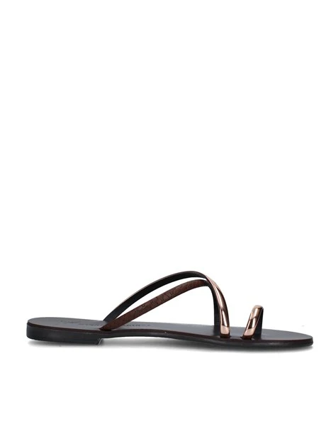 SANDALI TACCO BASSO 5L-T DONNA MARRONE