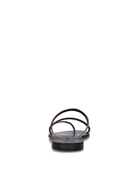 SANDALI TACCO BASSO 27-T DONNA MARRONE