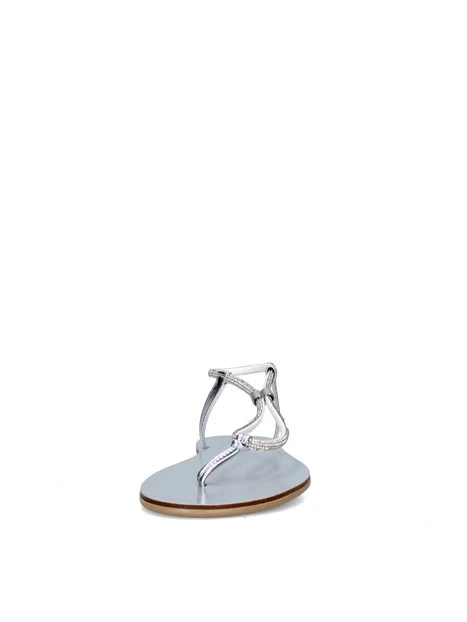 SANDALI TACCO BASSO 53-TCM DONNA ARGENTO
