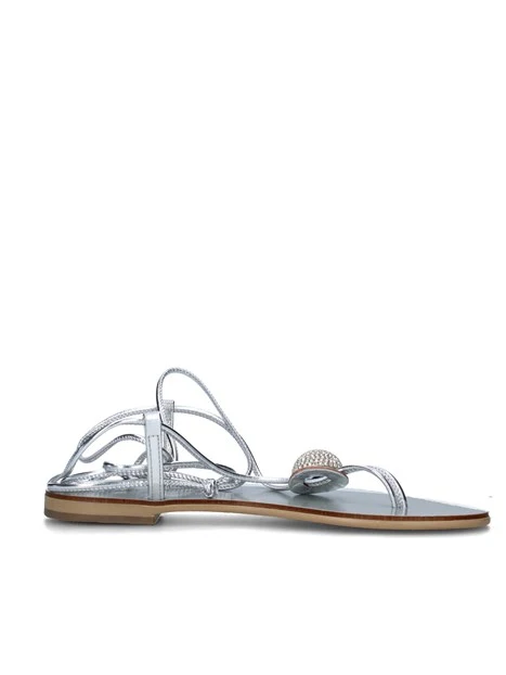 SANDALI TACCO BASSO 294-GM DONNA ARGENTO