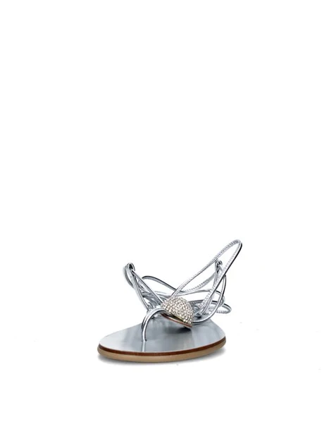 SANDALI TACCO BASSO 294-GM DONNA ARGENTO
