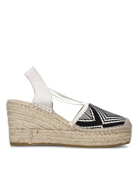 SANDALI CON ZEPPA 18400 ESPADRILLAS DONNA BIANCO