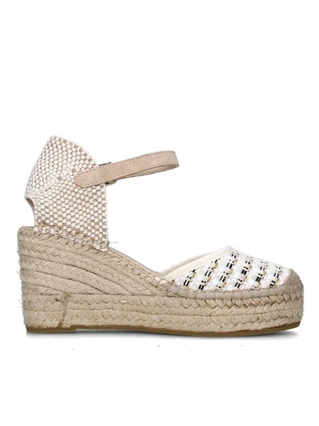 SANDALI CON ZEPPA 13000 ESPADRILLAS DONNA BEIGE
