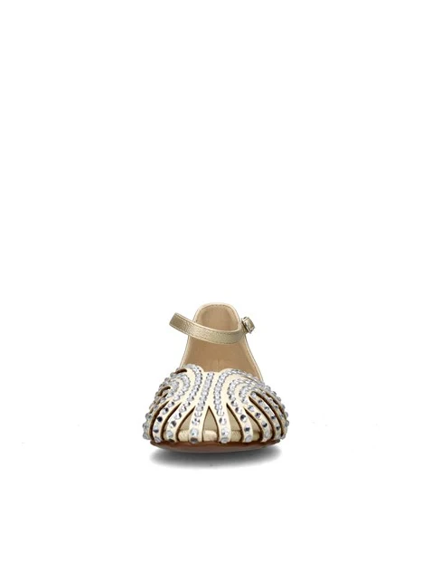 SANDALI TACCO BASSO T-230-W DONNA ORO