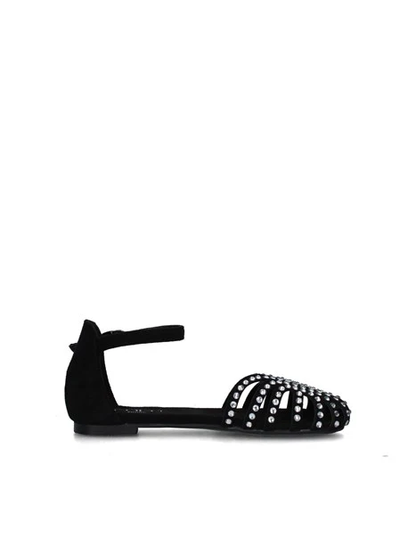 SANDALI BASSI T-230 BAMBINA NERO
