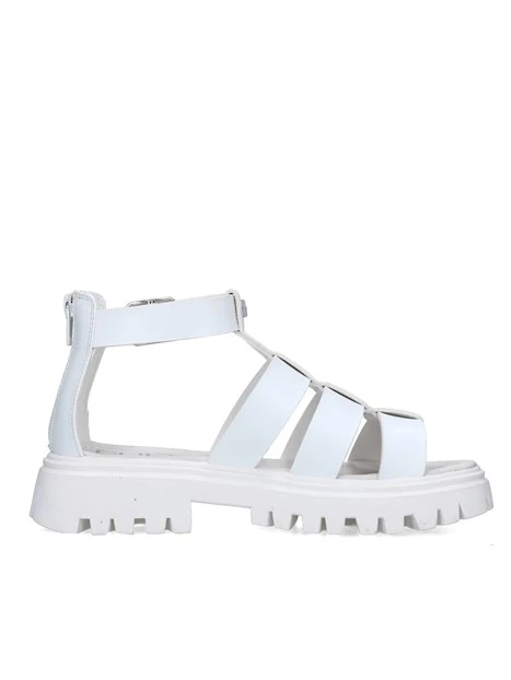 SANDALI TACCO BASSO T-267 DONNA BIANCO