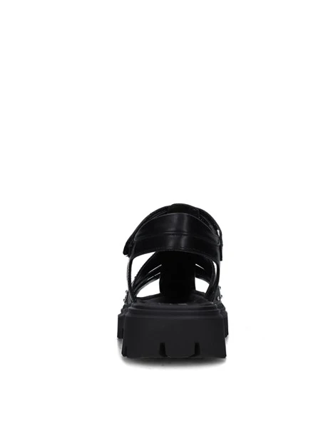 SANDALI TACCO BASSO T-263 DONNA NERO