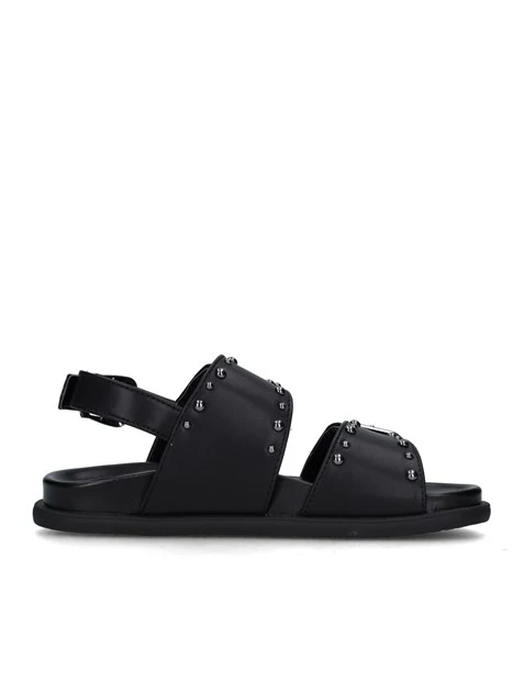 SANDALI CON ZEPPA T-284 DONNA NERO