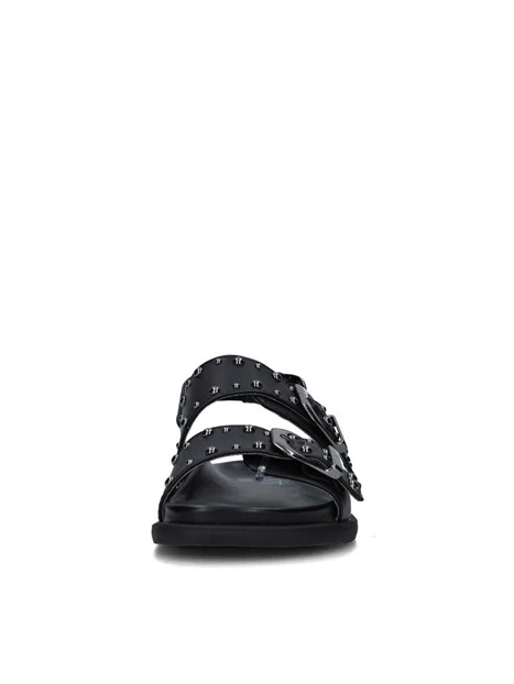 SANDALI CON ZEPPA T-284 DONNA NERO