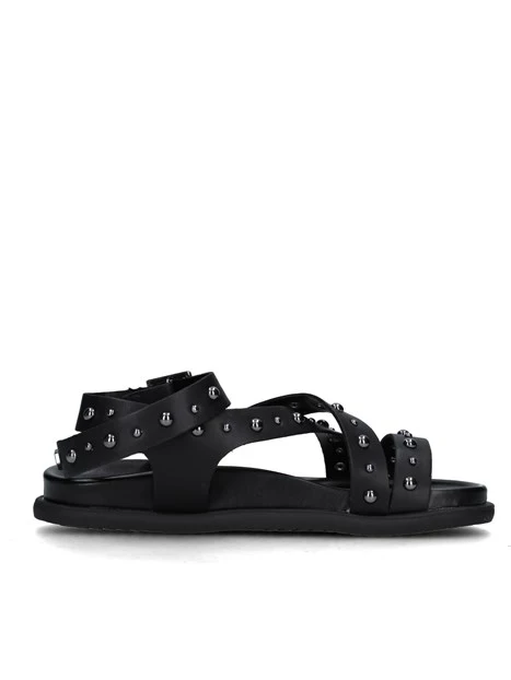 SANDALI TACCO BASSO T-282 DONNA NERO
